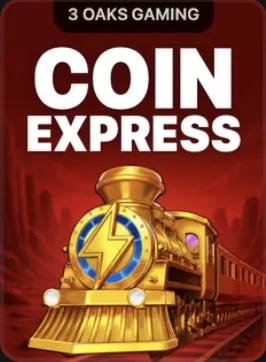 Carátula de Coin Express con una locomotora dorada