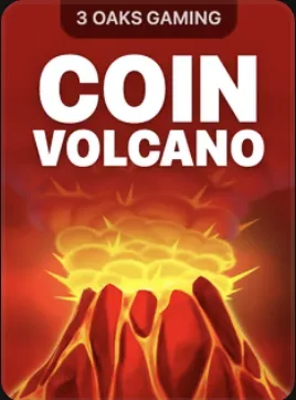 Carátula de Coin Volcano con un volcán en erupción